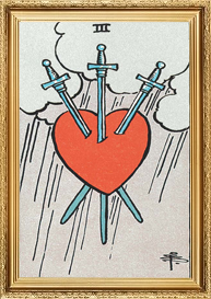 Tarotkarte III der Schwerter